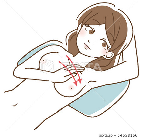 乳がん 自己検診 イラスト 乳がん 自己検診 イラスト 54658166