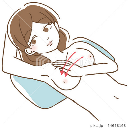 乳がん 自己検診　イラスト 54658168