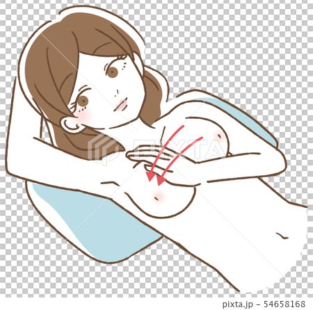 乳がん 自己検診　イラスト 54658168