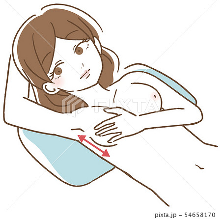 乳がん 自己検診　イラスト 54658170