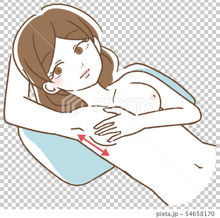 乳がん 自己検診　イラスト 54658170