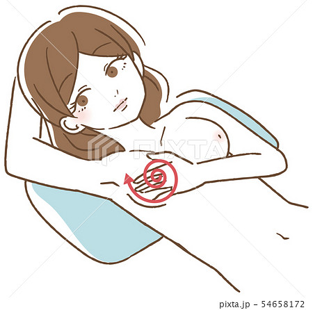 乳がん 自己検診　イラスト 54658172