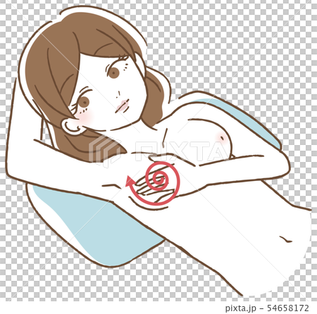 乳がん 自己検診　イラスト 54658172