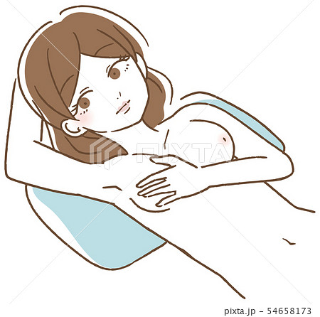 乳がん 自己検診 イラストのイラスト素材