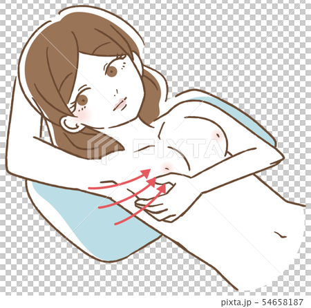 乳がん 自己検診　イラスト 54658187
