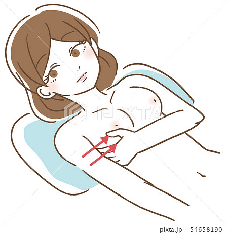 乳がん 自己検診　イラスト 54658190