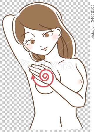乳がん 自己検診　イラスト 54658193
