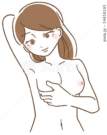 乳がん 自己検診　イラスト 54658195