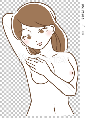 乳がん 自己検診 イラストのイラスト素材