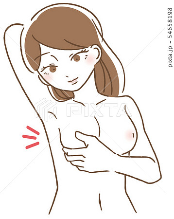 乳がん 自己検診 イラスト 乳がん 自己検診 イラスト 54658198