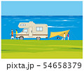 キャンプ　海　テント　犬　友だち　キャンピングカー 54658379