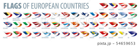 Set of flags of Europe. Vector illustration Set of flags of Europe. Vector illustration 54659653