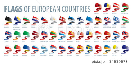 Set of flags of Europe. Vector illustration 54659673
