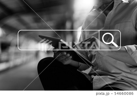 businessman using Searching Browsing Internet find 54660086