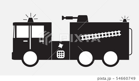Black and white  fire truck icon 54660749