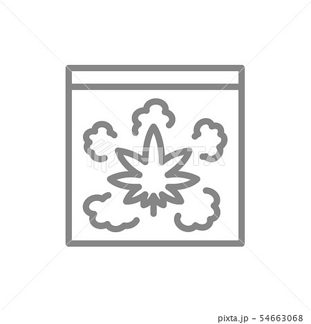 Hemp flower buds in packing line icon. Medical marijuana symbol and sign Hemp flower buds in packing line icon. Medical marijuana symbol and sign 54663068
