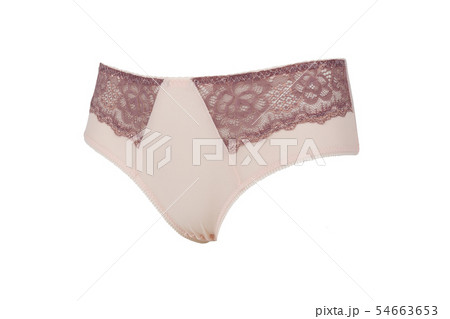 Beautiful female beige panties, isolated 54663653