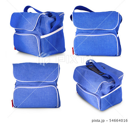 The blue denim bag on white background 54664016