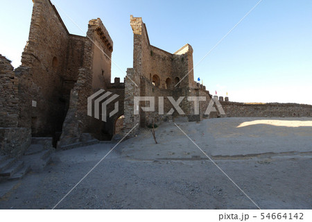 entrance to the arch and defensive walls on the ru 54664142