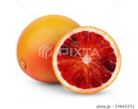 whole and half blood orange isolated on white whole and half blood orange isolated on white 54665251