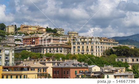Aerial View of Old Town Genoa. Genova Skyline, 54667796
