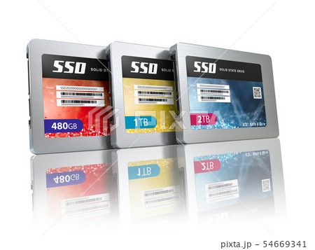 SSD state solid drives disks isolated on white SSD state solid drives disks isolated on white 54669341