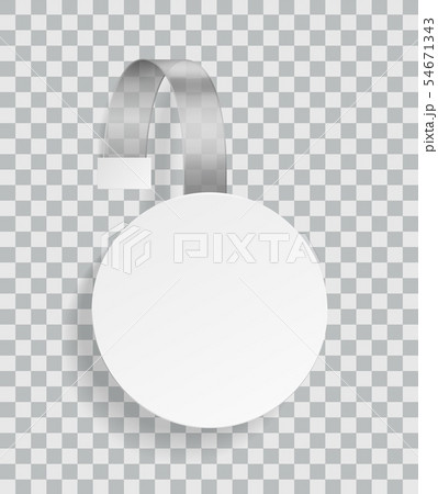 Advertising wobbler. Promotion plastic white rounded discount empty sticker for merchandiser in Advertising wobbler. Promotion plastic white rounded discount empty sticker for merchandiser in 54671343