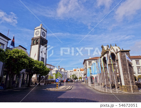 City Gates and Main Church in Ponta Delgada City Gates and Main Church in Ponta Delgada 54672051