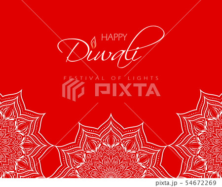 Happy Diwali design with floral mandala. 54672269