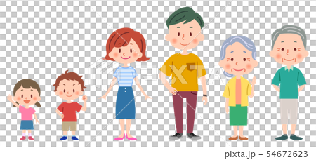 Three generations family (summer clothes) whole body 54672623