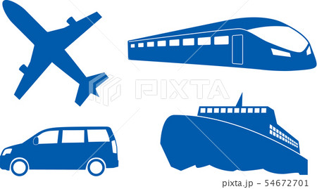 交通機関シルエットのイラスト素材 交通機関シルエットのイラスト素材