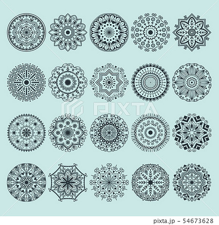 Hand drawn henna abstract mandala pattern flowers and paisley doodle coloring page. Henna decorative Hand drawn henna abstract mandala pattern flowers and paisley doodle coloring page. Henna decorative 54673628