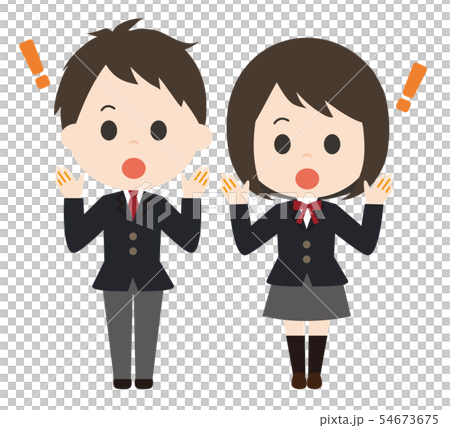 Student surprised pair Student surprised pair 54673675