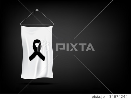 Flag Mock up Mourning symbol with Black Respect 54674244