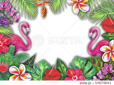 Abstract summer watercolor tropical paradise Abstract summer watercolor tropical paradise 54674641