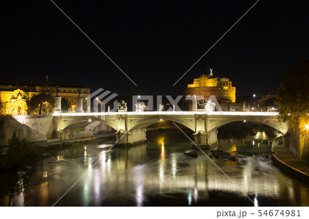 Night scene of Rome, Mausoleum of Hadrian Night scene of Rome, Mausoleum of Hadrian 54674981