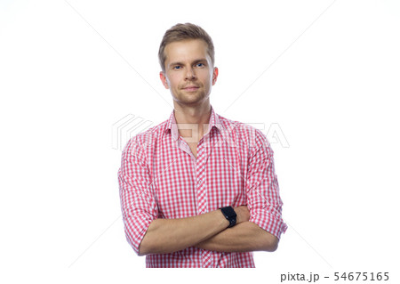 Closeup portrait of handsome man 54675165