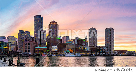 Boston Downtont night Panorama Boston Downtont night Panorama 54675847