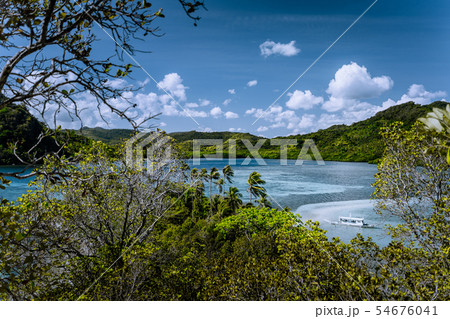 Amazing natural wonder exotic tropical Vigan Snake Island. El Nido Marine Reserve Park, Philippines 54676041