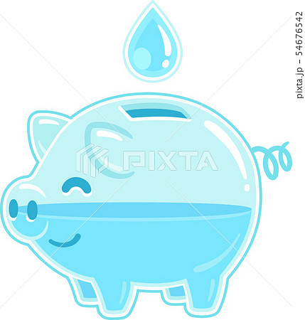 Save water concept, cartoon piggy bank 54676542
