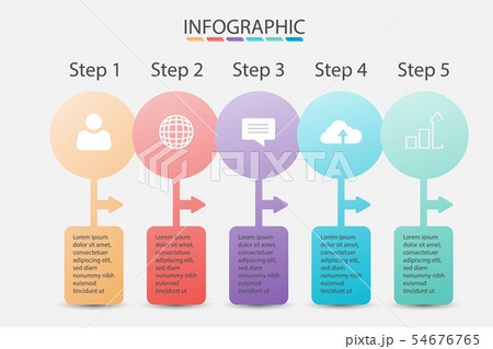 Pastel Color of Step Business infographic data 54676765
