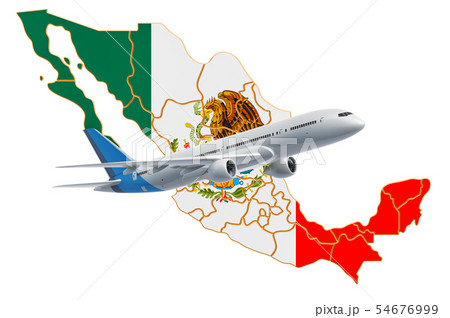 Flights to Mexico, travel concept. 3D rendering 54676999