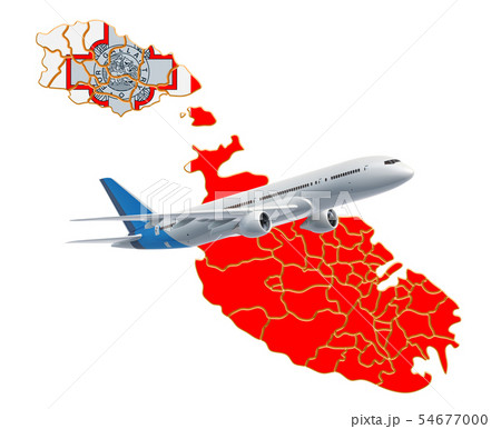 Flights to Malta, travel concept. 3D rendering Flights to Malta, travel concept. 3D rendering 54677000