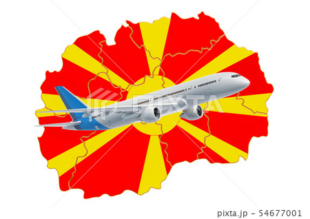 Flights to Macedonia, travel concept. 3D rendering Flights to Macedonia, travel concept. 3D rendering 54677001