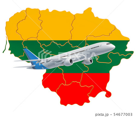Flights to Lithuania, travel concept. 3D rendering 54677003