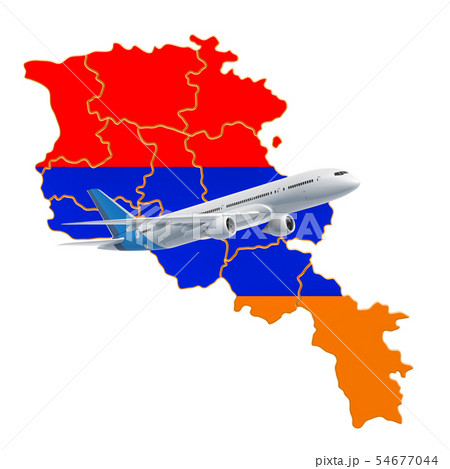 Flights to Armenia, travel concept. 3D rendering 54677044