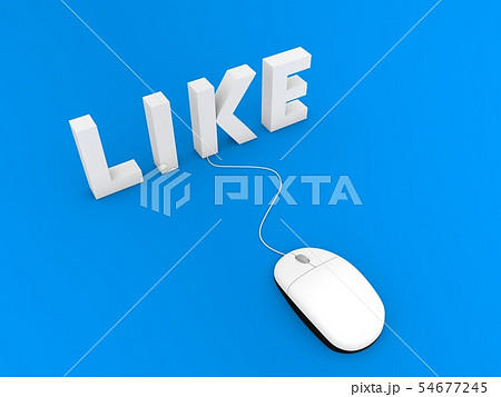 Like and computer mouse on a blue background. Like and computer mouse on a blue background. 54677245