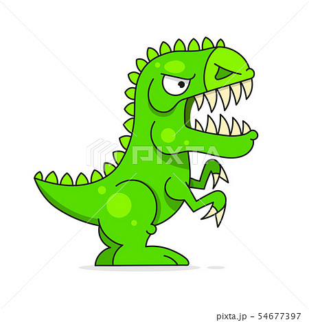 Cute Green Dinosaur Isolated On White Background. Cute Green Dinosaur Isolated On White Background. 54677397