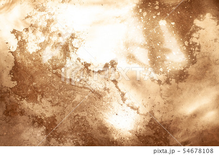 Gold chemical dirty colored water background close 54678108