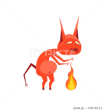 Cartoon Character Cute Devil on a White. Vector 54678321
